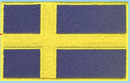 Sweden Country Flag Patch (Gold Border)
