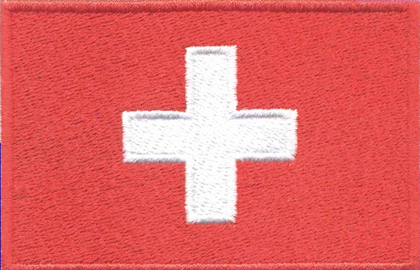 Switzerland Country Flag 3.5" x 2.25" Patch