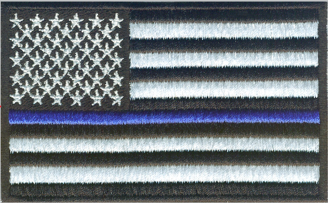 USA Police Blue Stripe Flag Patch 3.5 x 2